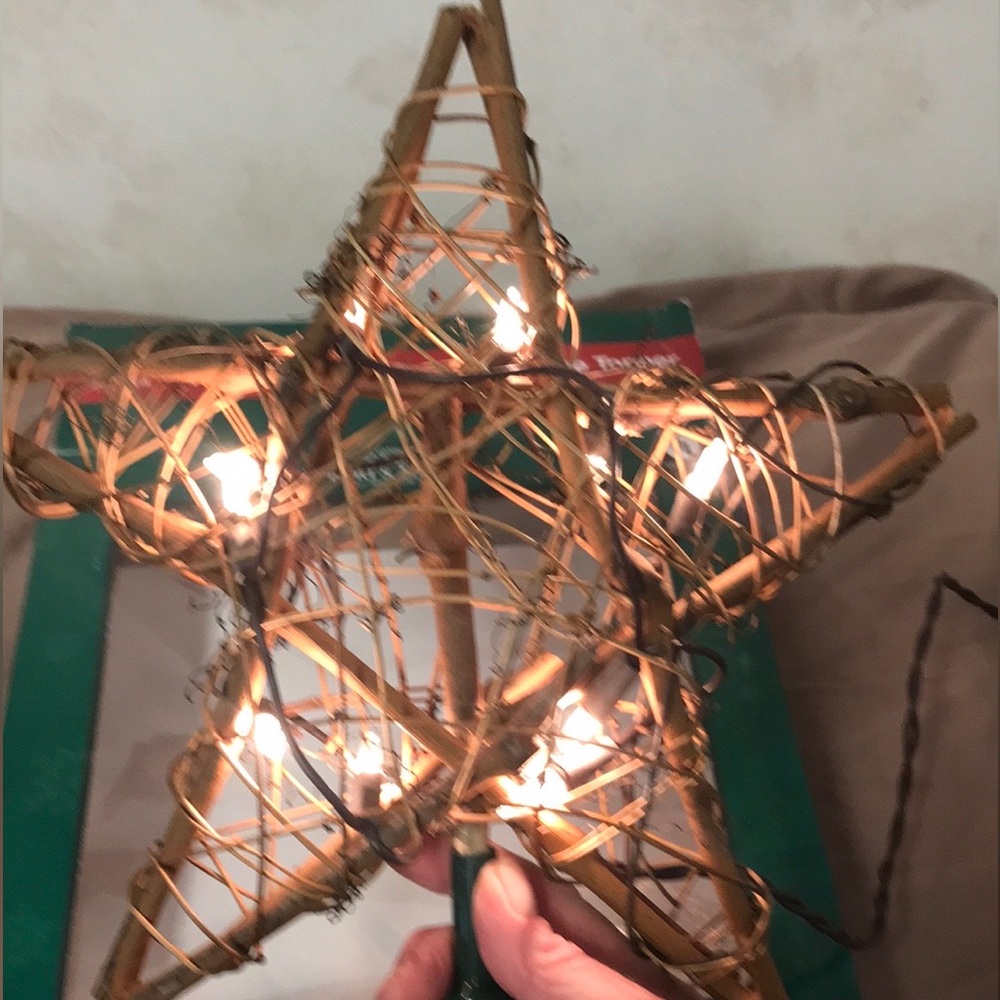 Rattan Star Christmas tree topper